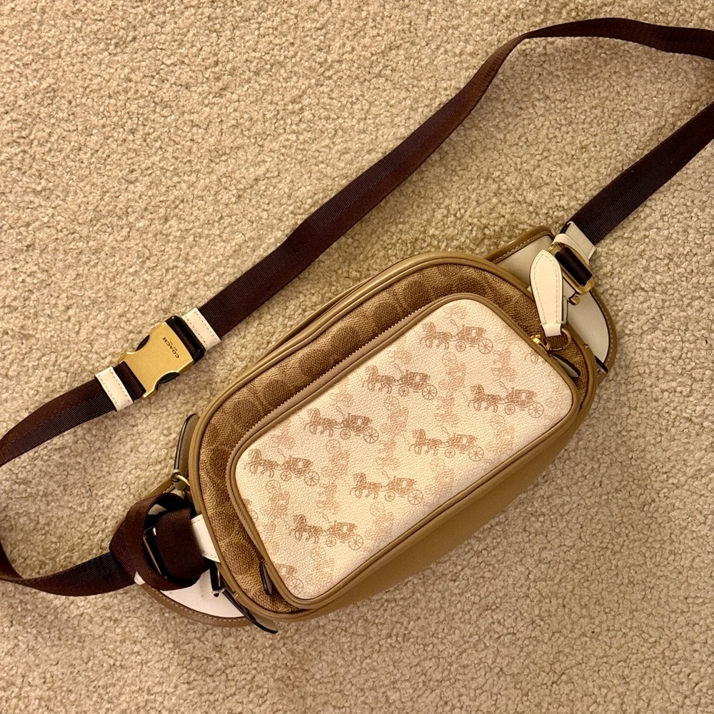 Coach Tan and Cream Men's Belt Bag